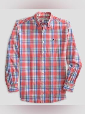 SOUTHERN POINT CO. Boys Youth Hadley Button Down Shirt in Hudson‎ Plaid Sz Large